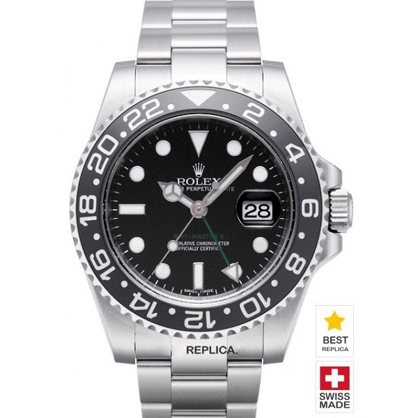 Rolex GMT-Master II SS Black Ceramic Bezel Swiss Replica Watch