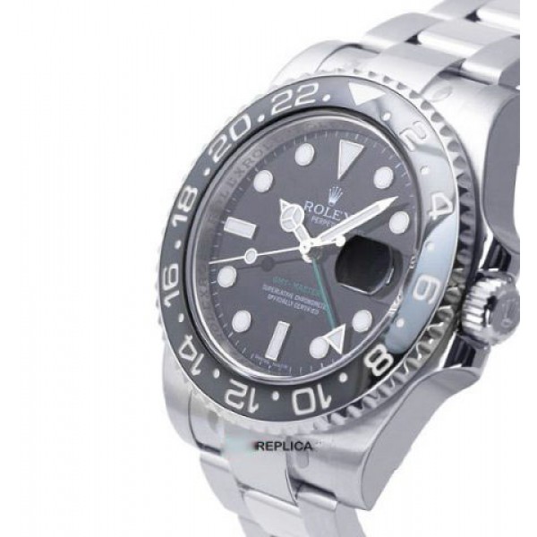 Rolex GMT-Master II SS Black Ceramic Bezel Swiss Replica Watch