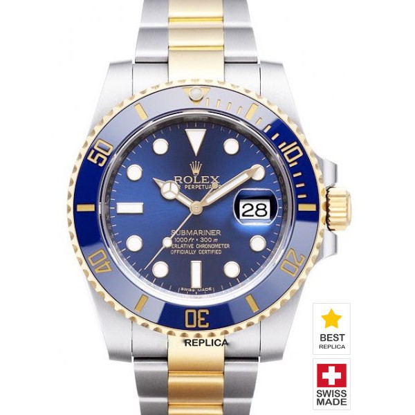 Rolex Submariner 18k 2-tone Blue Ceramic Bezel Swiss Replica Watch