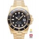 Rolex Submariner 18k Gold Black Dial Ceramic Bezel Swiss Replica Watch