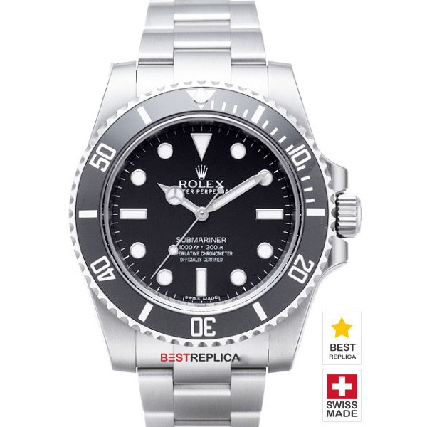 Rolex Submariner No-Date SS Black Ceramic Bezel Swiss Replica Watch